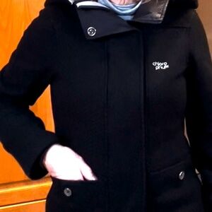 Cosy Black Wool Blend Jacket by Chlorophylle